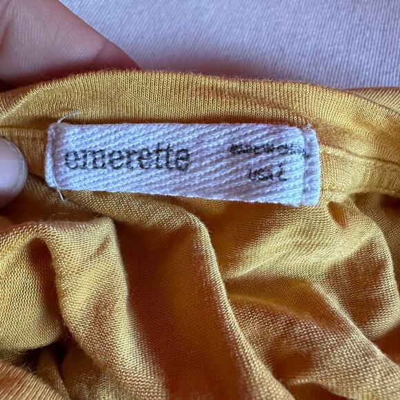 Womens Top Size Large Yellow Casual Detail Sleeve Everyday Wear Summer Beach - Picture 6 of 6